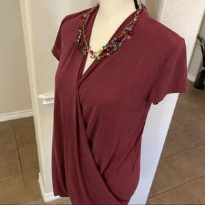 Loft burgundy short top